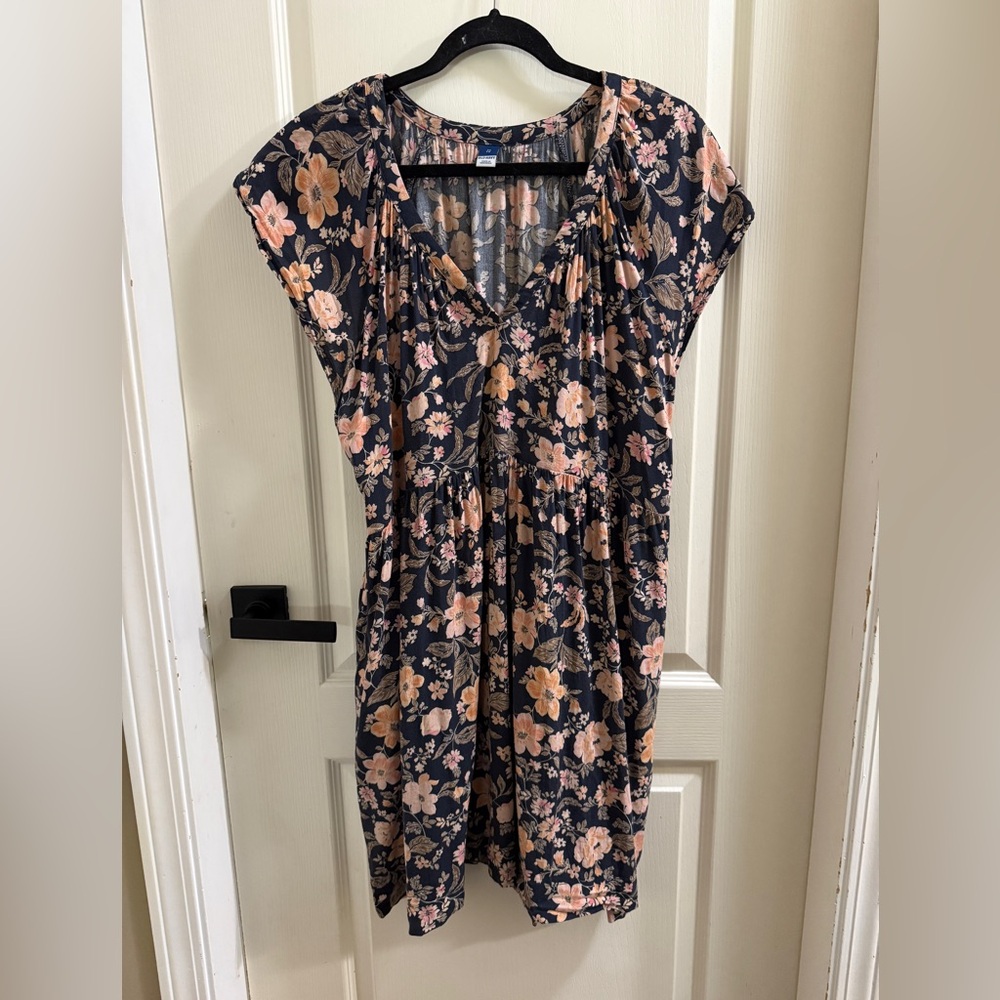 Old Navy SL V Neck Tier Floral Mini Dress XL